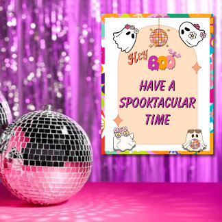 Halloween Spooky Groovy Party Välkommen Poster