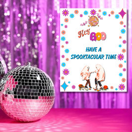 Halloween Spooky Groovy Party Välkommen Poster