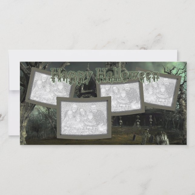 Halloween Spooky Haunted House Julkort (Framsida)
