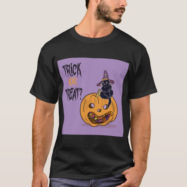 Halloween Spooky Horror Cute Scary Bus eller godis T Shirt (Framsida)