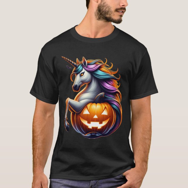 🎃 👻 Halloween Spooky Horse 🦄 🕷️ T Shirt (Framsida)