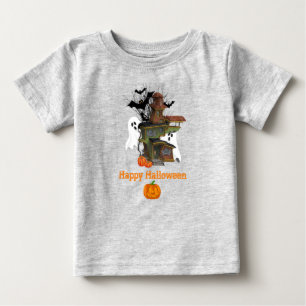 Halloween Spooky House Ghost och Pumpkins Baby T Shirt