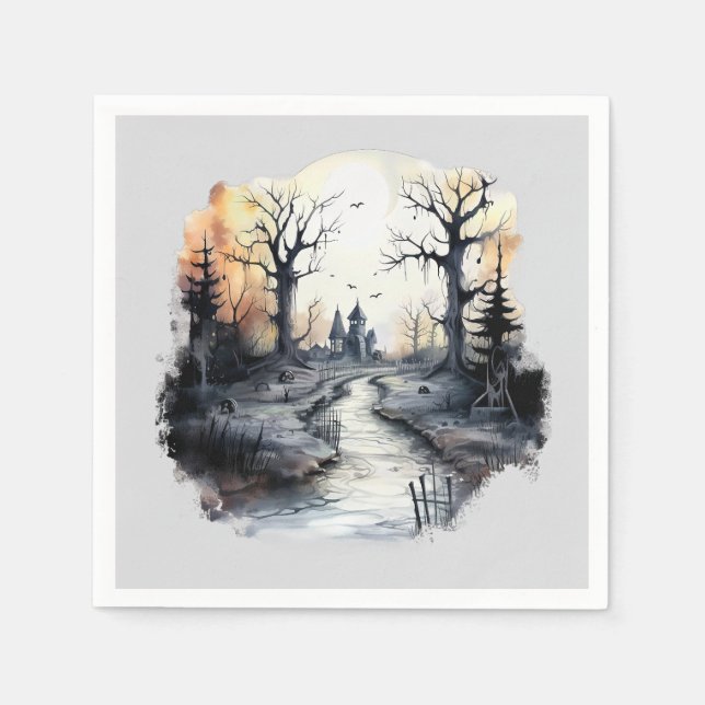 Halloween Spooky House Pappersservett (Framsidan)