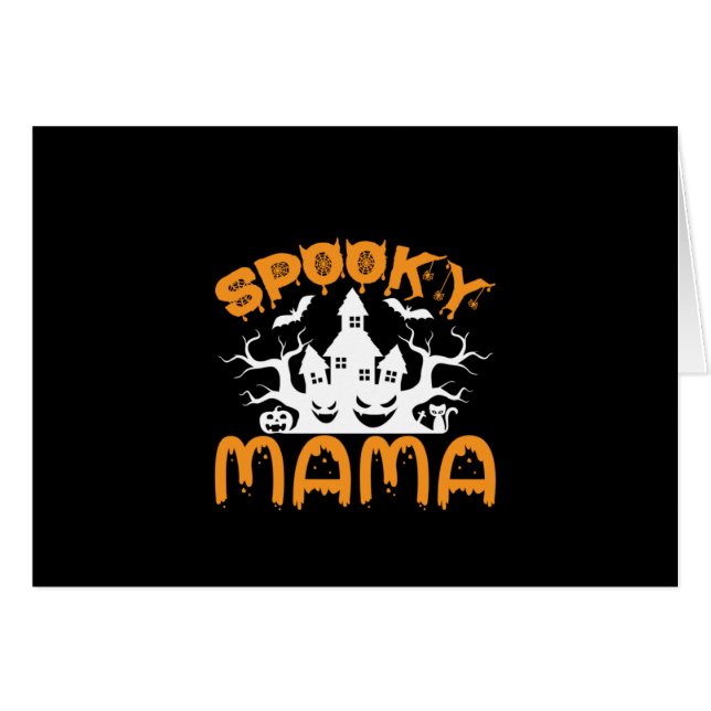 Halloween Spooky Mamma Birthday Hälsningskort (Framsidan Horizontal)