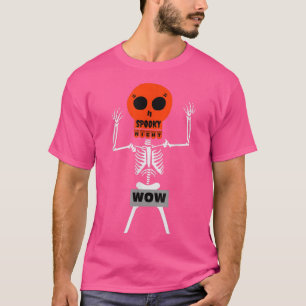 Halloween Spooky Night Modig Skeleton Wow T Shirt