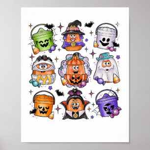 Halloween Spooky Nugget Cute Scary Movie-tecken Poster