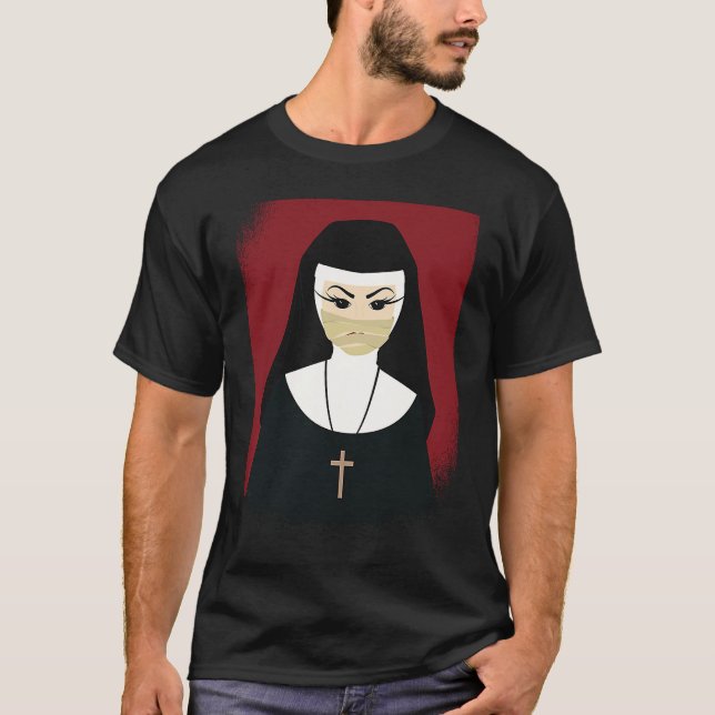 Halloween Spooky Nun Scary Nun Halloween Kids Girl T Shirt (Framsida)