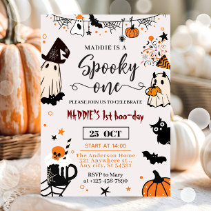 Halloween "Spooky One" Första födelsedagen Inbjudningar