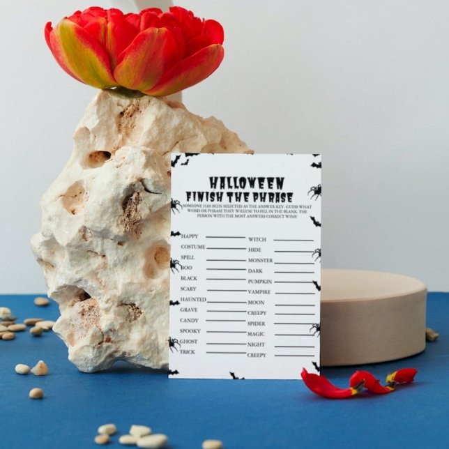 HAlloween Spooky Party Avslutar ordspelskortet Inbjudningar (Skapare uppladdad)