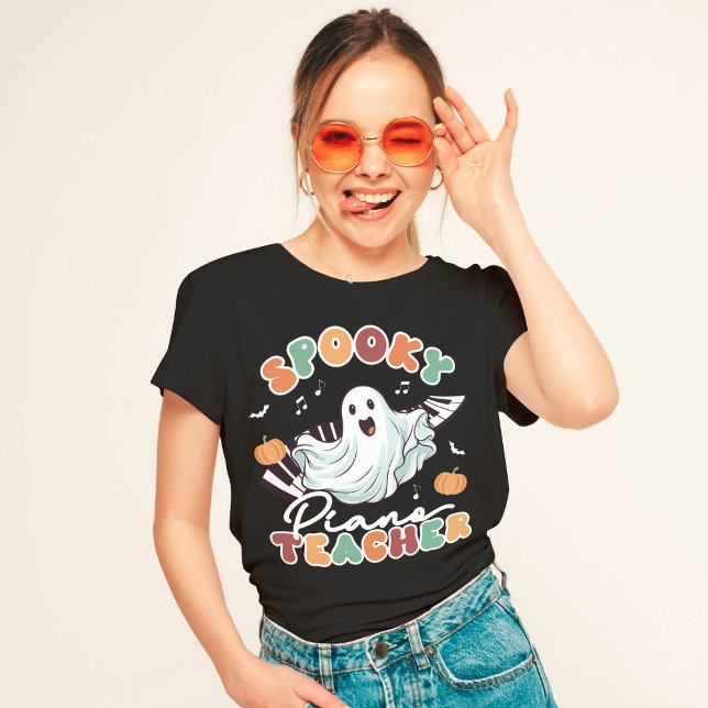 Halloween Spooky Piano Teacher Music T-Shirt (Skapare uppladdad)