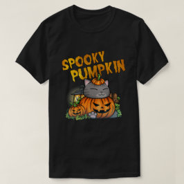 Halloween Spooky Pumpkin Cat T Shirt