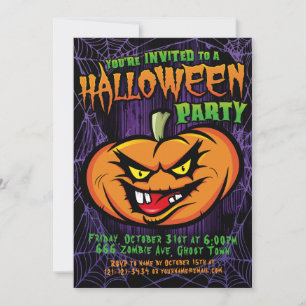 Halloween Spooky Pumpkin head-inbjudan Inbjudningar