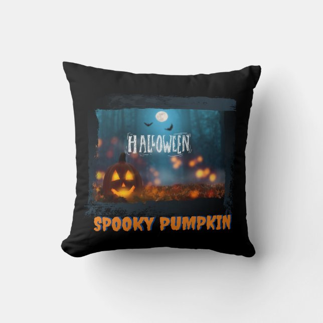 HALLOWEEN SPOOKY PUMPKIN KUDDE (Framsida)