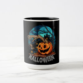 Halloween Spooky Pumpkin Två-Tonad Mugg