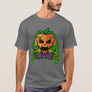 Halloween Spooky Pumpkin Video Games Gamer Jack O  T Shirt