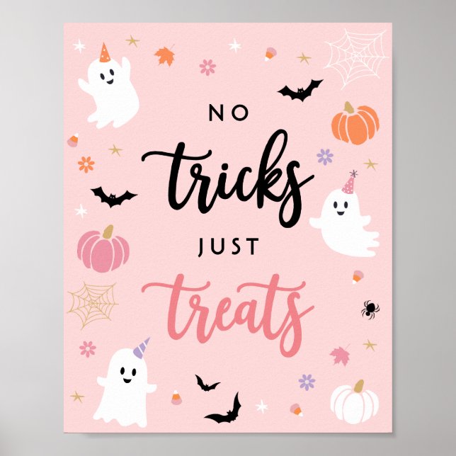 Halloween Spooky Rosa Ghost, inga försök bara Tret Poster (Framsidan)