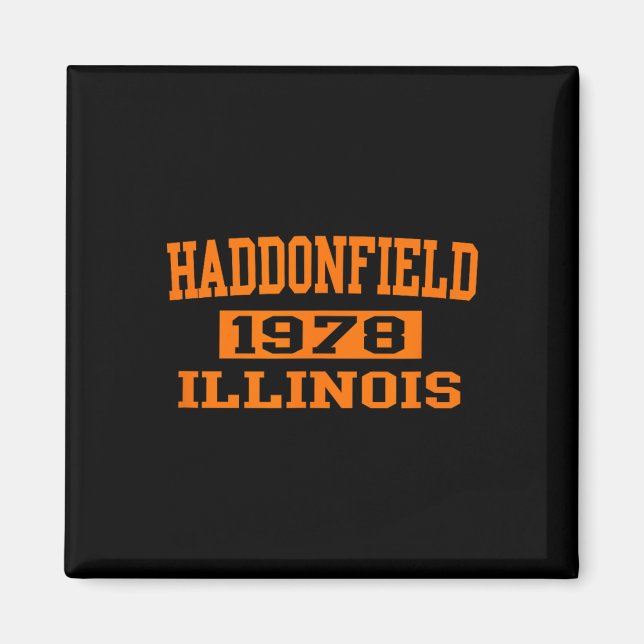 Halloween Spooky Scary Haddonfield Illinois Hallow Magnet (Framsidan)