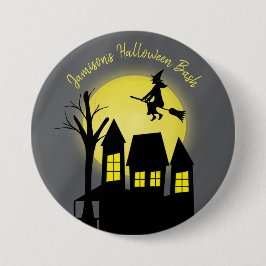 Halloween Spooky Scary Moonlight Flies Witch Knapp