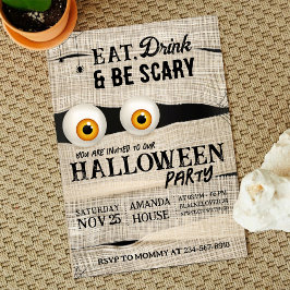 Halloween Spooky Scary Party Editable Inbjudningar