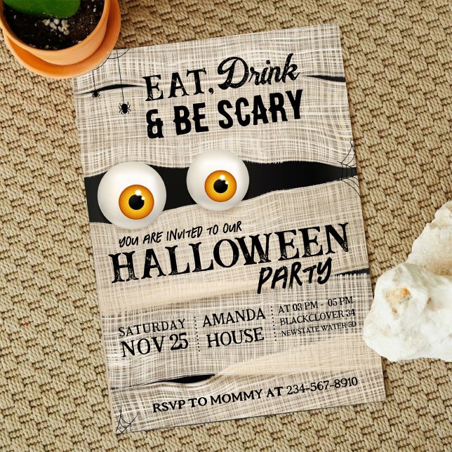 Halloween Spooky Scary Party Editable Inbjudningar (Halloween Spooky)