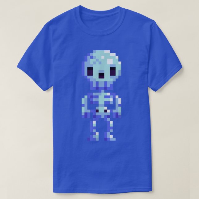 Halloween Spooky Scary Skeleton 8-bitars Tee  (Design framsida)
