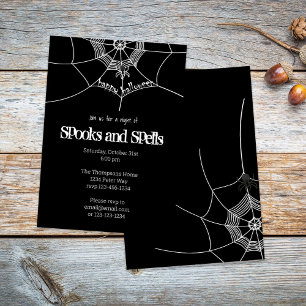 Halloween Spooky Scary Spindelnät Cute Party Inbjudningar