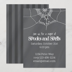 Halloween Spooky Scary Spindelnät Roligt Party Inbjudningar