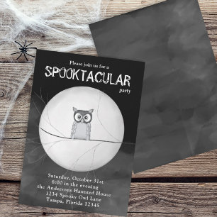 Halloween Spooky Scary Uggla Whimsical Spooktacula Inbjudningar