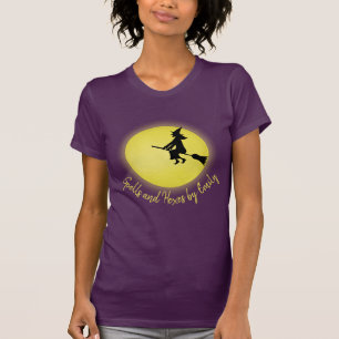 Halloween Spooky Scary Witch Broomstick Moonlight T Shirt