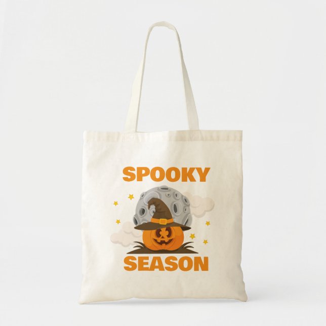 Halloween Spooky Season Cute Orange Pumpkin Tygkasse (Framsidan)