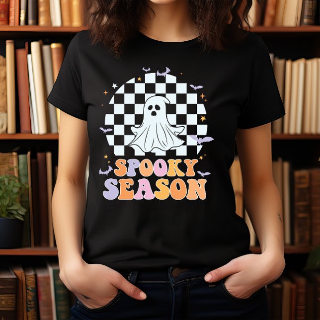 HALLOWEEN SPOOKY SEASON GHOST & FLADDERMUS T SHIRT (Skapare uppladdad)