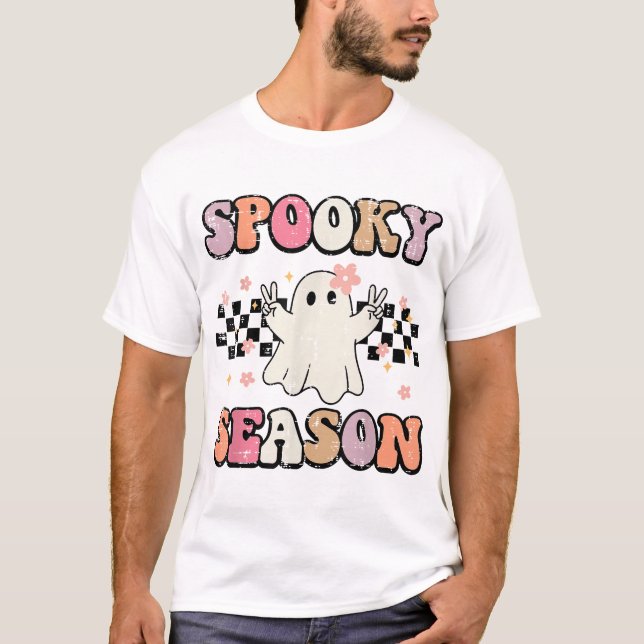 Halloween Spooky Season Ghost Peace Costume Women T Shirt (Framsida)