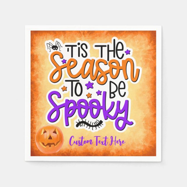 Halloween Spooky Season Quote Pumpkin Personlig Pappersservett (Framsidan)