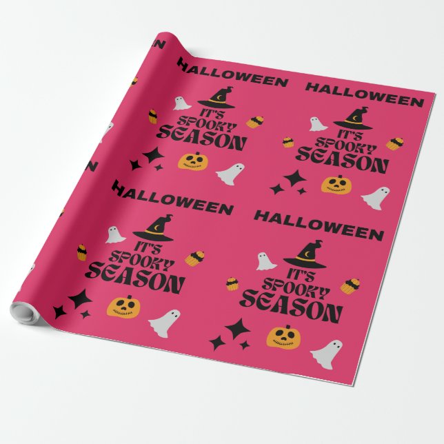 HALLOWEEN SPOOKY SEASON ROSA PRESENTPAPPER (Utrullad)