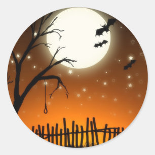 Halloween Spooky Silhouettes Sticker Runt Klistermärke