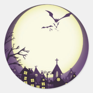 Halloween Spooky Silhouettes Sticker Runt Klistermärke
