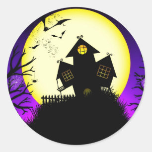 Halloween Spooky Silhouettes Sticker Runt Klistermärke