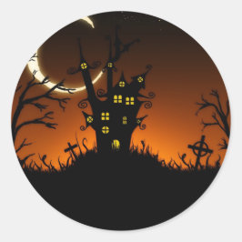 Halloween Spooky Silhouettes Sticker Runt Klistermärke