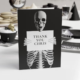 Halloween Spooky Skeleton Anpassningsbar Black Tack Kort