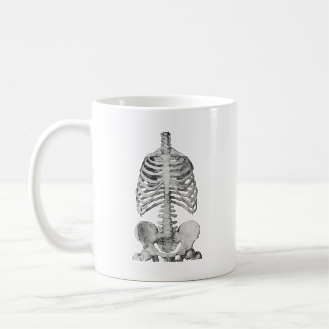 Halloween Spooky Skeleton Bones Rib Cage Kaffemugg (Vänster)