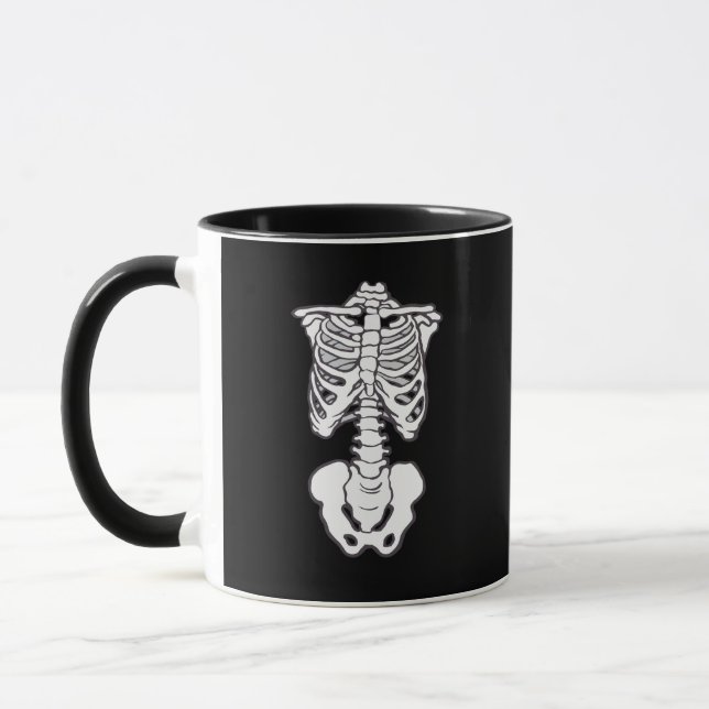 Halloween Spooky Skeleton Bones Rib Cage Mugg (Vänster)