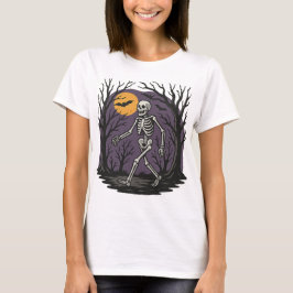 Halloween Spooky Skeleton Haunted Forest Women's T Shirt