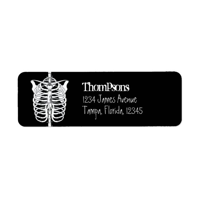 Halloween Spooky Skeleton Scary Returadress Returadress Etikett (Framsidan)