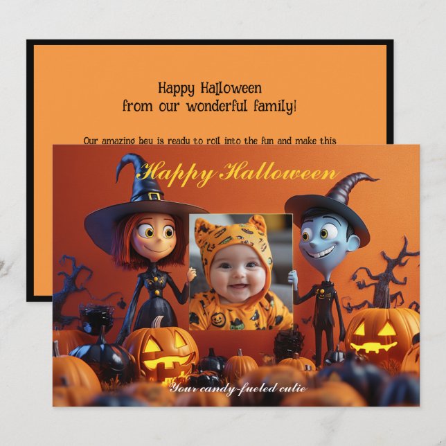 Halloween Spooky Snap-O-Lantern Kort (Fram/baksida)