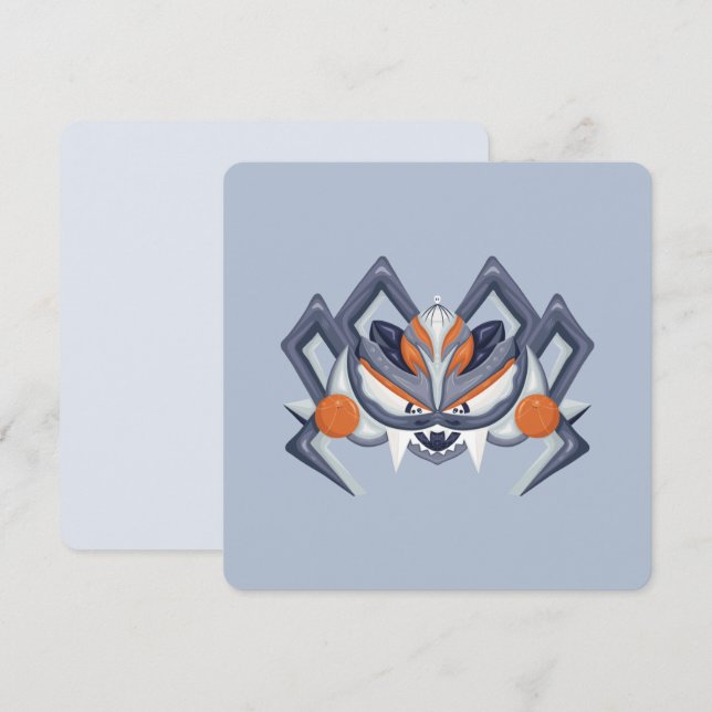 Halloween Spooky Spider/Kung av Pumpkin Inbjudningar (Fram/baksida)