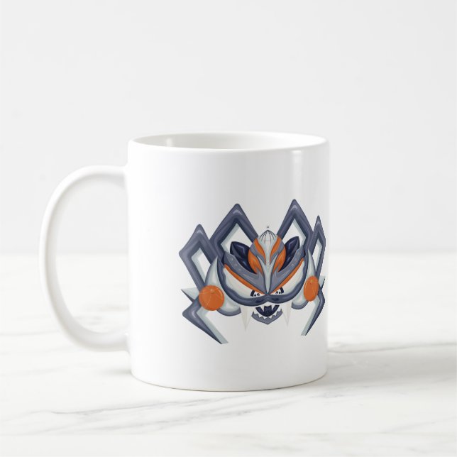 Halloween Spooky Spider/Kung av Pumpkin Kaffemugg (Vänster)