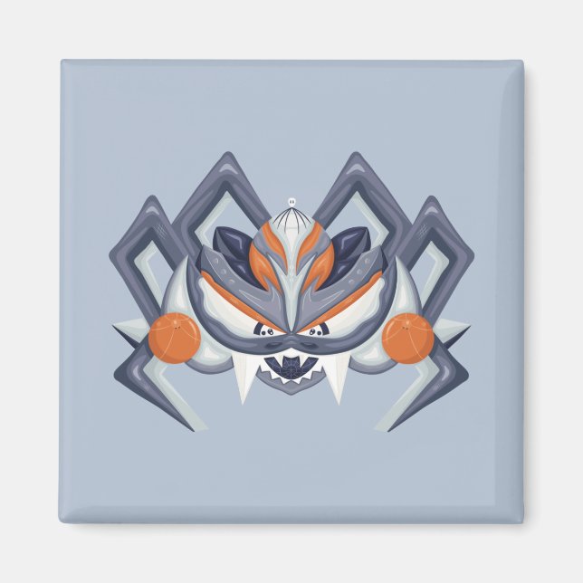 Halloween Spooky Spider/Kung av Pumpkin Magnet (Framsidan)