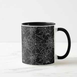 Halloween Spooky Spindelnät Black White Mugg