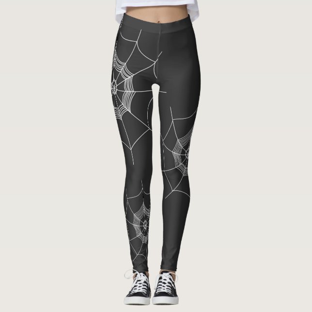 Halloween Spooky Spindelnät Scary Whimsical Leggings (Framsida)