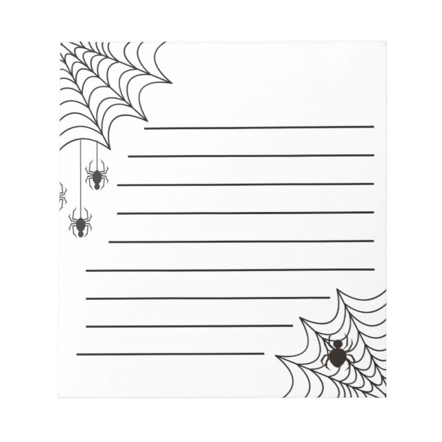 Halloween Spooky-Spindelnätet, Pappert Antecknings Anteckningsblock (Framsida)